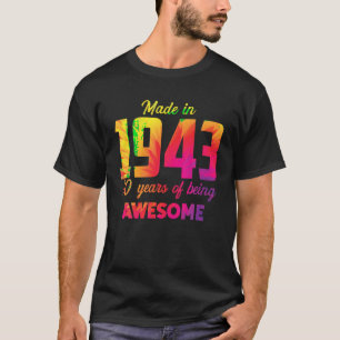Camiseta 80.º Nacimiento De Camisas De Cumpleaños Tye 80 Añ