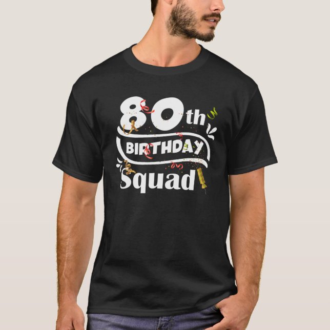 Camiseta 80.º Nacimiento Escuadrón Funny Día B Nacimiento D (Anverso)
