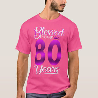 Camiseta 80.º regalo de cumpleaños bendecido por Dios duran