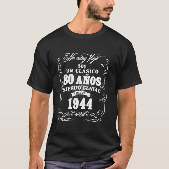 Camiseta 80.º regalo de cumpleaños para los hombres en espa (Anverso)