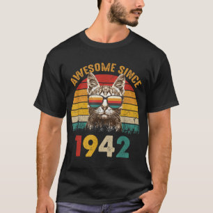 Camiseta 80.º regalo de cumpleaños para un gato amante de l