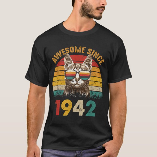 Camiseta 80.º regalo de cumpleaños para un gato amante de l (Anverso)