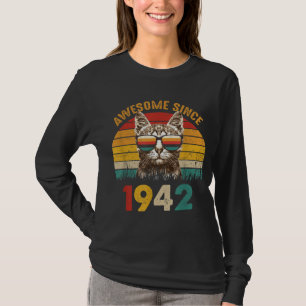 Camiseta 80.º regalo de cumpleaños para un gato amante de l