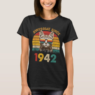 Camiseta 80.º regalo de cumpleaños para un gato amante de l