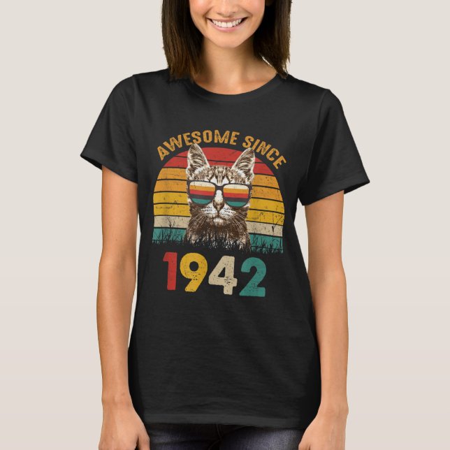 Camiseta 80.º regalo de cumpleaños para un gato amante de l (Anverso)