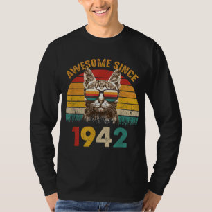 Camiseta 80.º regalo de cumpleaños para un gato amante de l