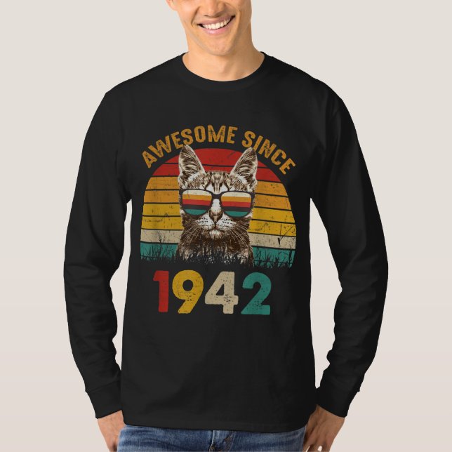 Camiseta 80.º regalo de cumpleaños para un gato amante de l (Anverso)