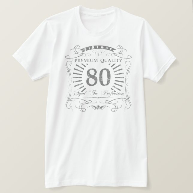 Camiseta 80.º regalo de la bolsa de cumpleaños (Anverso del diseño)