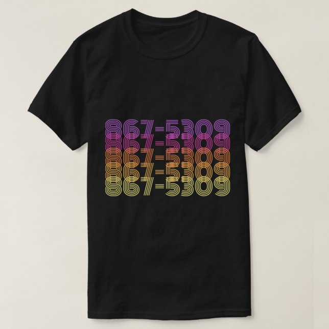 Camiseta 80 - 867-5309 - Música de los 80 (Diseño del anverso)
