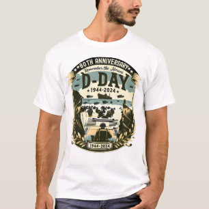 Camiseta 80° Aniversario D Día de la Invasión Historia Mili
