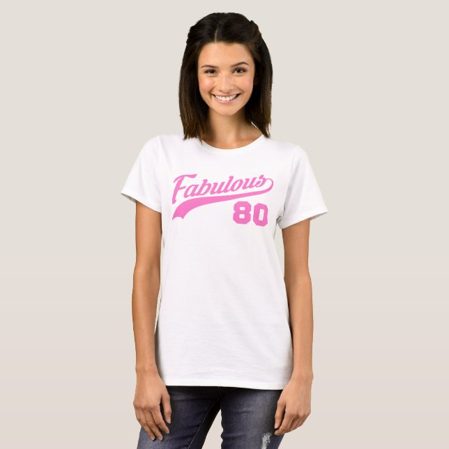 Camiseta 80 Aniversario Rosado (Anverso completo)
