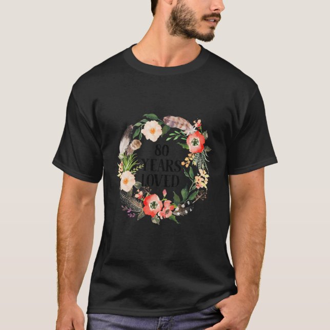 Camiseta 80 Años Amados Regalos De Cumpleaños Para La Abuel (Anverso)