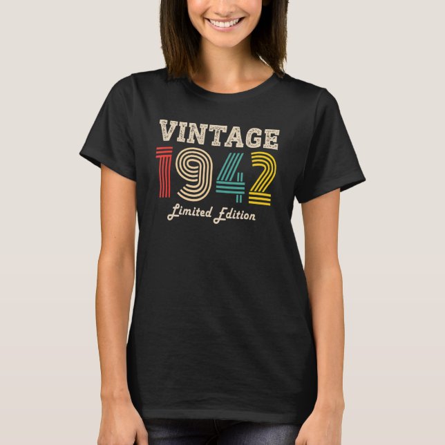Camiseta 80 años de edad 1942 80º cumpleaños (Anverso)