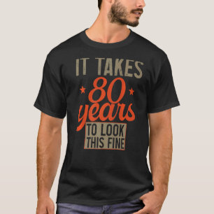 Camiseta 80 años de edad 80 años para hombres y mujeres