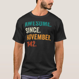 Camiseta 80 años de edad increíble desde noviembre de 1942