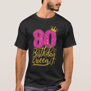 Camiseta 80 años de edad Reina Diamante Crown Pink