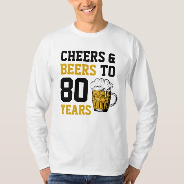 Camiseta 80 años de júbilo y cerveza a 80 años (Anverso)