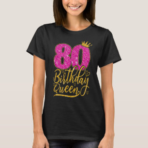 Camiseta 80 años Reina de diamantes de la corona rosa