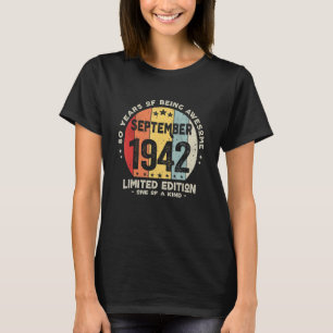 Camiseta 80 años Septiembre de 1942 80º cumpleaños 1