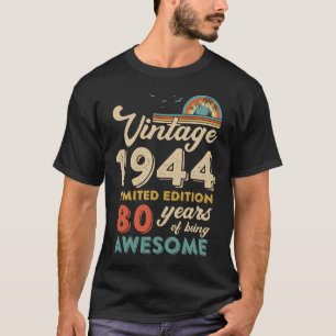 Camiseta 80 años Vintage 1944 80º cumpleaños mujeres