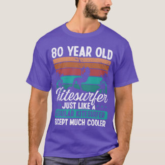 Camiseta 80 Birthday Kiteboarding 80 Years Old Kitesurfing