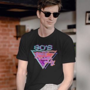 Camiseta 80 Buena vibración rosa y púrpura