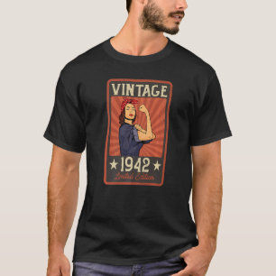 Camiseta 80 cumpleaños 1942 Vintage Tees Strong Muscle Wome