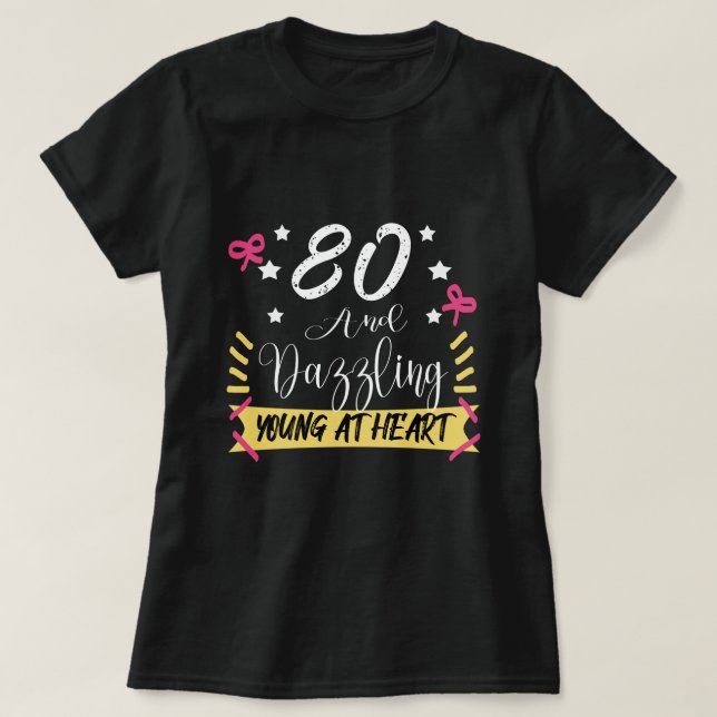 Camiseta 80 Cumpleaños deslumbrante  (Diseño del anverso)