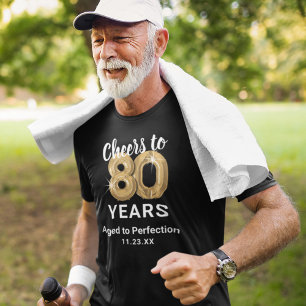 Camiseta 80 cumpleaños envejecida a la perfección