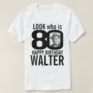 Camiseta 80 cumpleaños mono aspecto 80 foto y nombre person