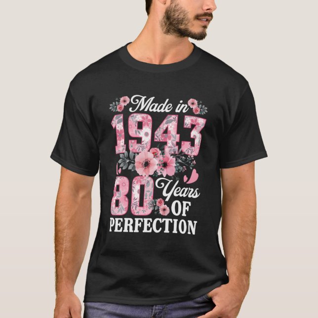 Camiseta 80 Hecho En 1943 Floral 80 (Anverso)