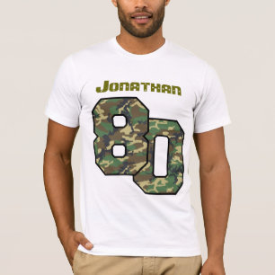 Camiseta 80.o Cumpleaños Camo un nombre de encargo V026 de