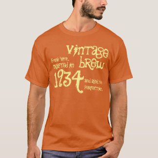 Camiseta 80.o Cumpleaños vintage OrangeCream de 1934 o