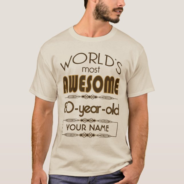 Camiseta 80.o mundo de la celebración del cumpleaños del (Anverso)