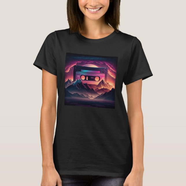 Camiseta 80 s Retro Cassette Tape in Celestial Environment (Anverso)
