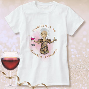 Camiseta 80 y fabuloso Cumpleaños Cartoon femenino étnico