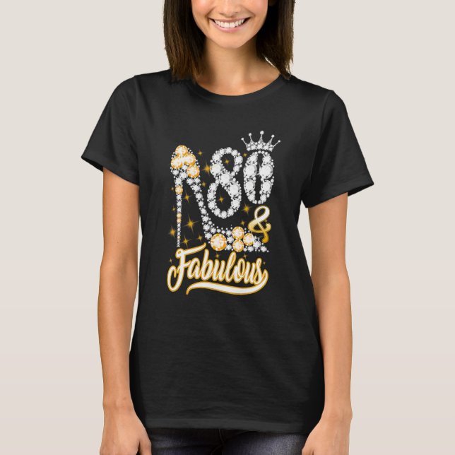 Camiseta 80 y fabuloso Diamante C de 80 años (Anverso)