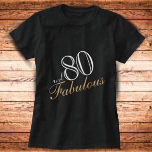 Camiseta 80 y fabuloso elegante guión blanco cumpleaños