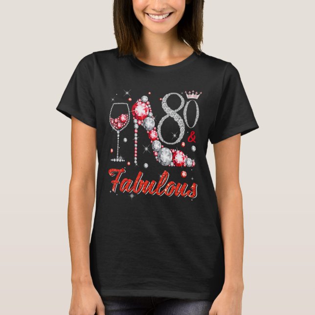 Camiseta 80 Y Fabulosos Talones De Diamante Felices 80 Naci (Anverso)