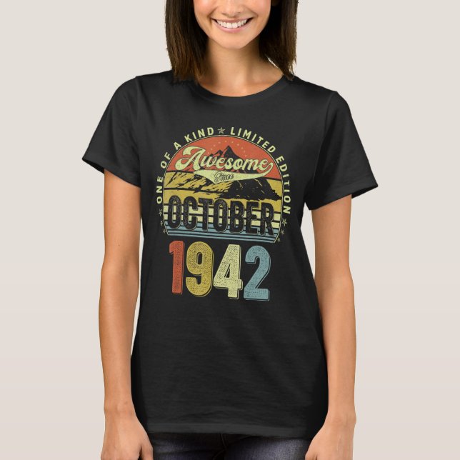 Camiseta 80 Year Old Awesome Since October 1942 80th Birthd (Anverso)