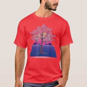 Camiseta 80s Art Japanese Sakura Tree Flower Vaporwave Cher