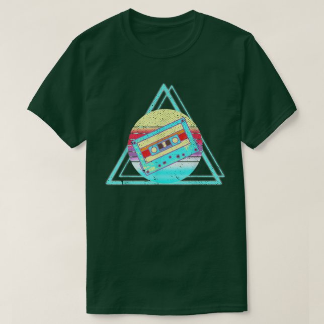 Camiseta 80s Cassette Music Lover Synthwave Vaporwave Retro (Diseño del anverso)