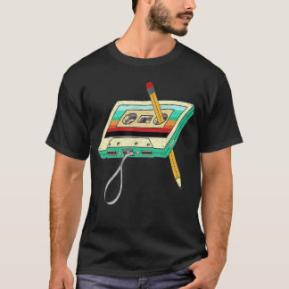 Camiseta 80s Cassetteape Pencil 1980s Retro Vintagehrowback