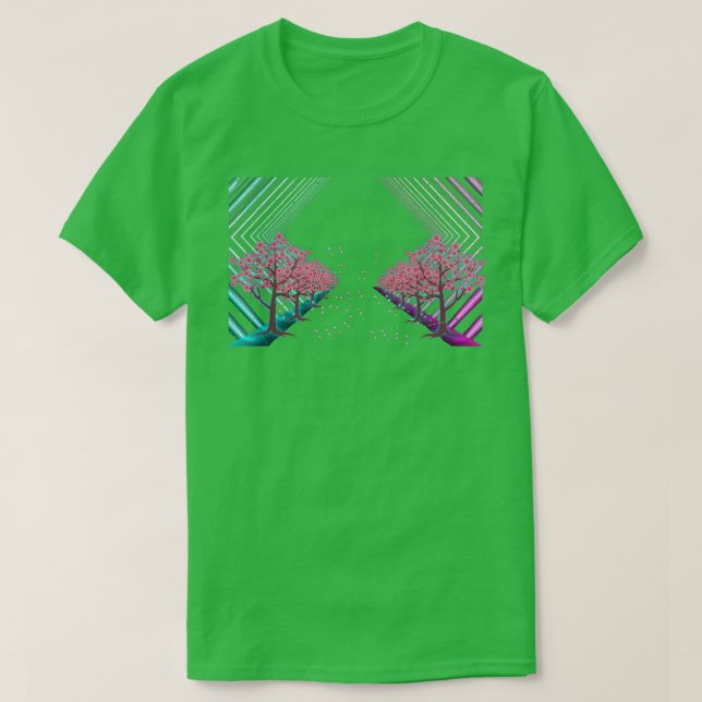 Camiseta 80s Japanese Flower Sakura Tree Vaporwave Cherry B (Diseño del anverso)