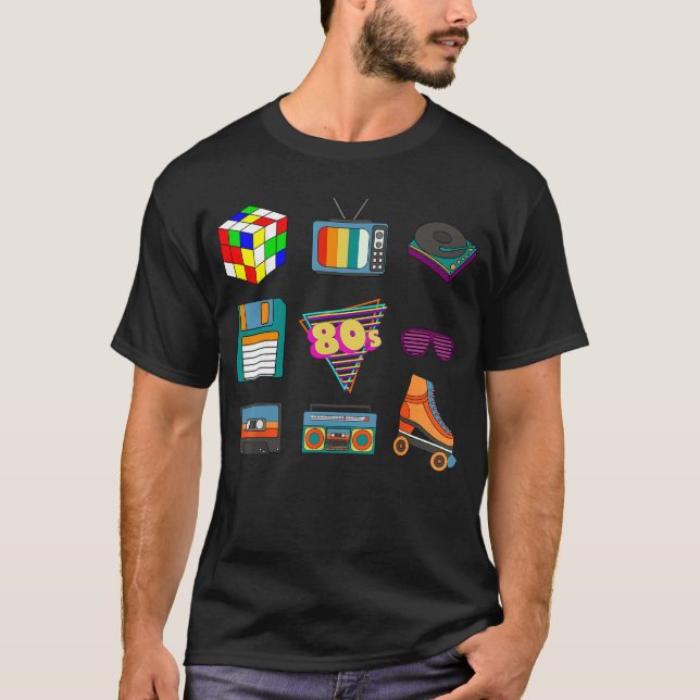 Camiseta 80s Retro Fashionhrowback Culture Disco Music Part (Anverso)