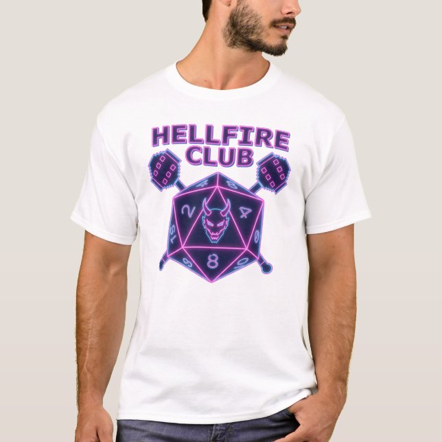 Camiseta 80s Synthwave Demon D20 Gaming (Anverso)