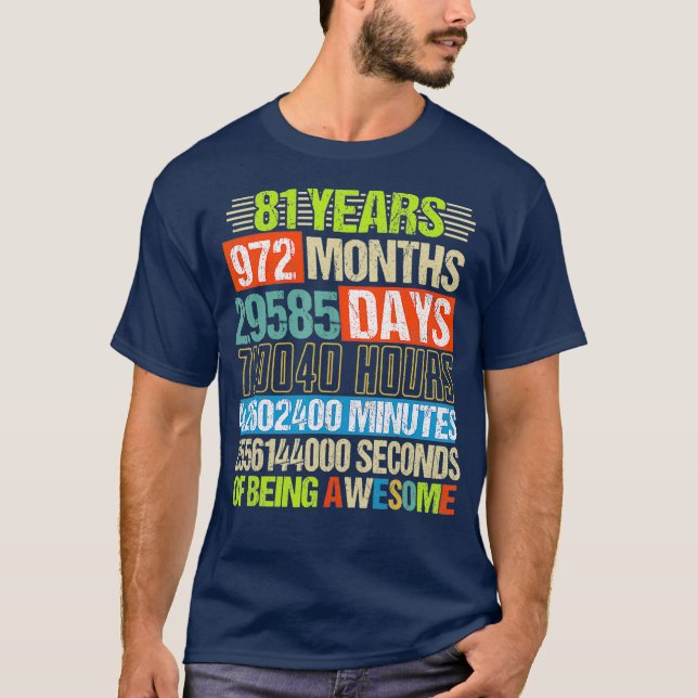 Camiseta 81.ª cuenta regresiva de cumpleaños 81 años (Anverso)
