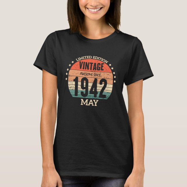 Camiseta 81.º cumpleaños increíble desde mayo de 1942 81 añ (Anverso)
