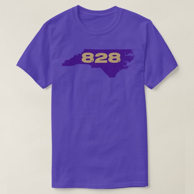 Camiseta 828 Morado y Oro (Diseño del anverso)