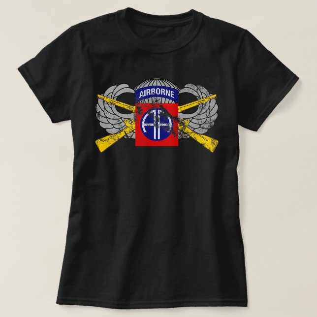 Camiseta 82.º Ala paracaidista y rifas de infantería aerotr (Diseño del anverso)